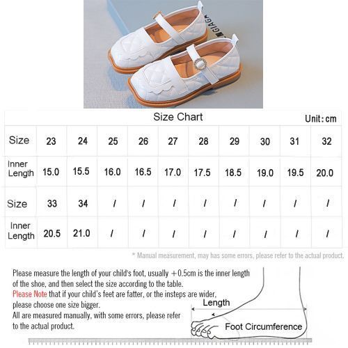 Baby Girl Leather Soft Sole Lace Rhinestone Buckle Princess Dance Shoes White