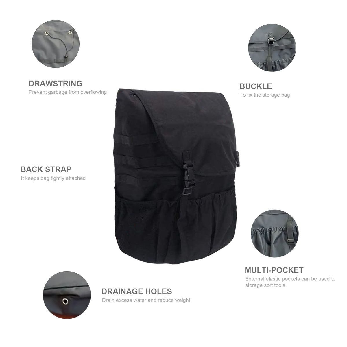 Spare Tire Trash Bag Backpack Cargo Storage Bag Tool Gear