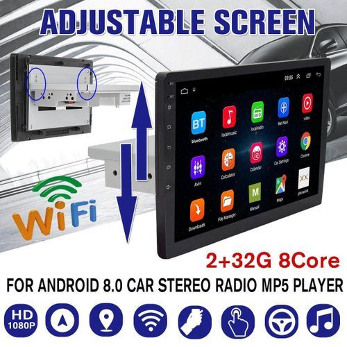 2+32G 10 Inch Auto Car Radio Player Adjustable Touchscreen Wifi Car Stereo 1Din Car GPS Navigation Android 8.0 Not Specified