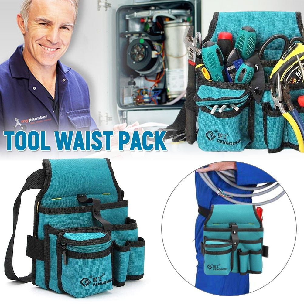 Electrician Tools Bag Waist  Belt Storage Organizer Oxford Cloth Electrical Kit Thicken Multi Pockets Tools Waist Pack