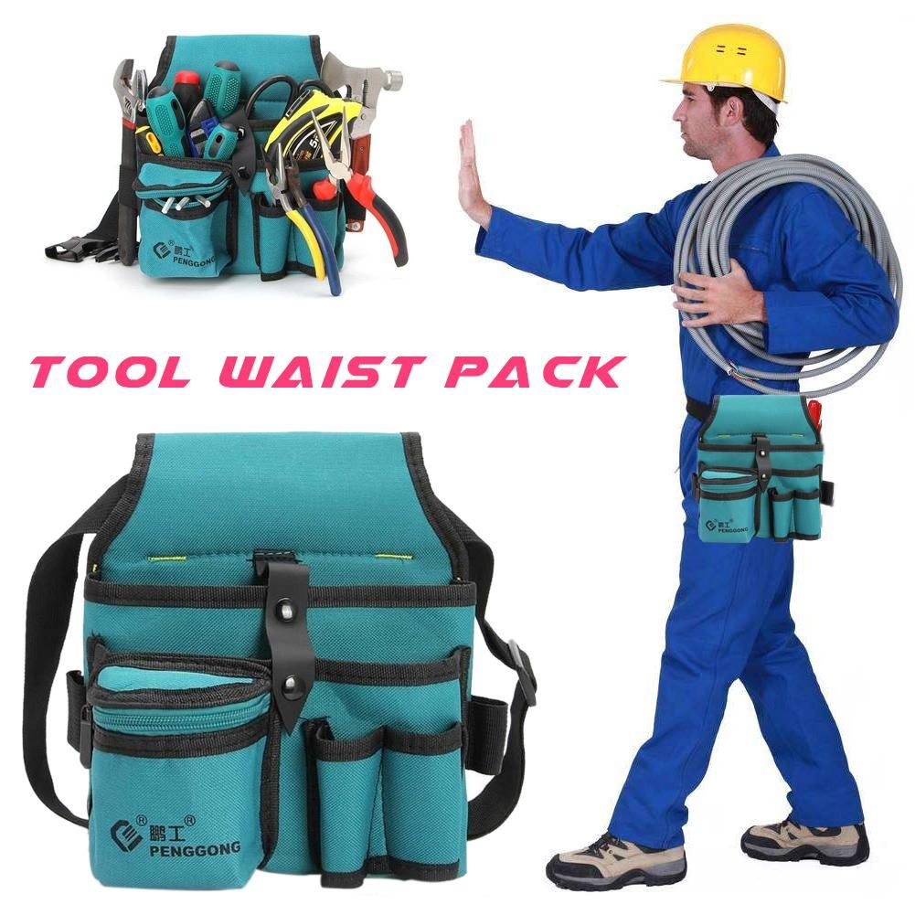 Electrician Tools Bag Waist  Belt Storage Organizer Oxford Cloth Electrical Kit Thicken Multi Pockets Tools Waist Pack
