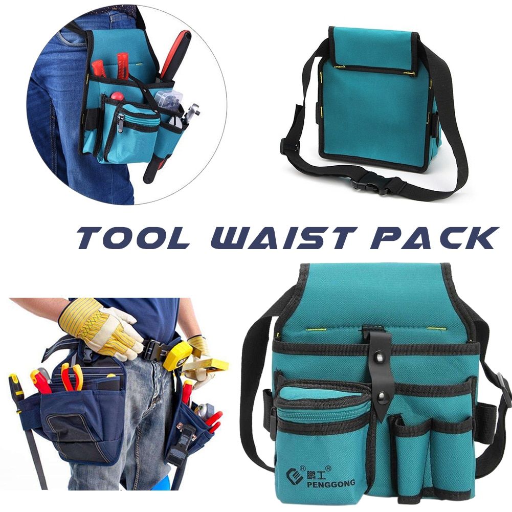 Electrician Tools Bag Waist  Belt Storage Organizer Oxford Cloth Electrical Kit Thicken Multi Pockets Tools Waist Pack