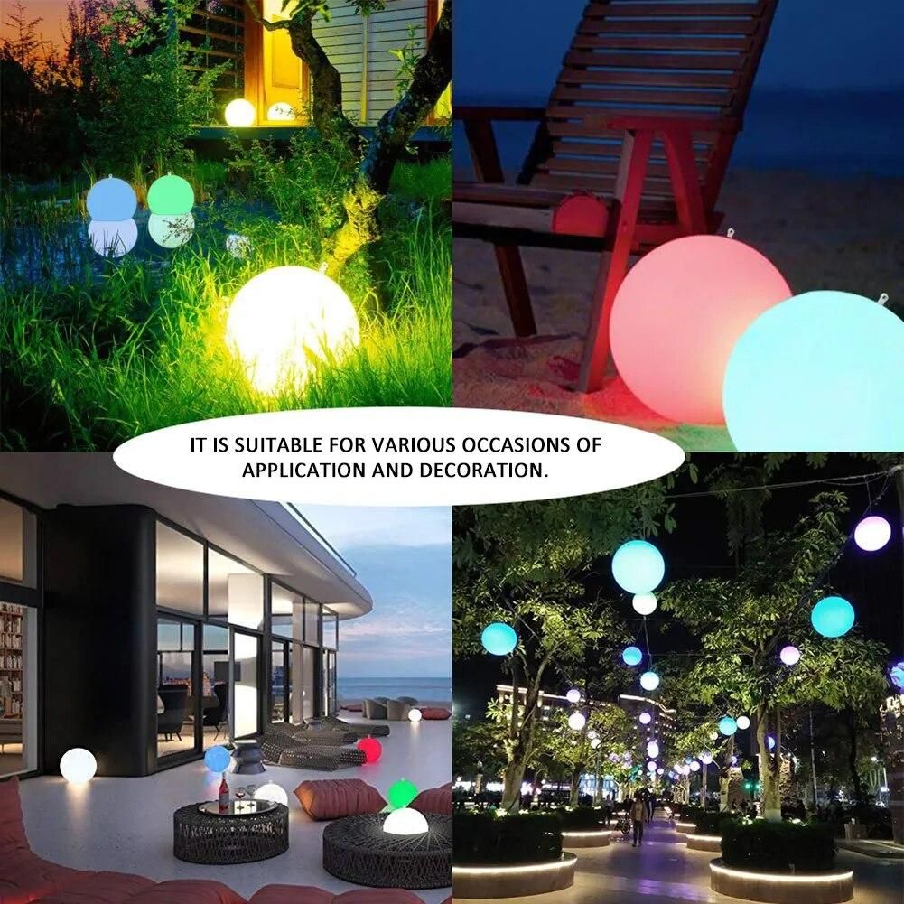 Funny Inflatable Luminous Ball Glowing Ball PVC Remote Control LED Ball Decorative Beach Ball for Outdoor Swimming Pool Outside