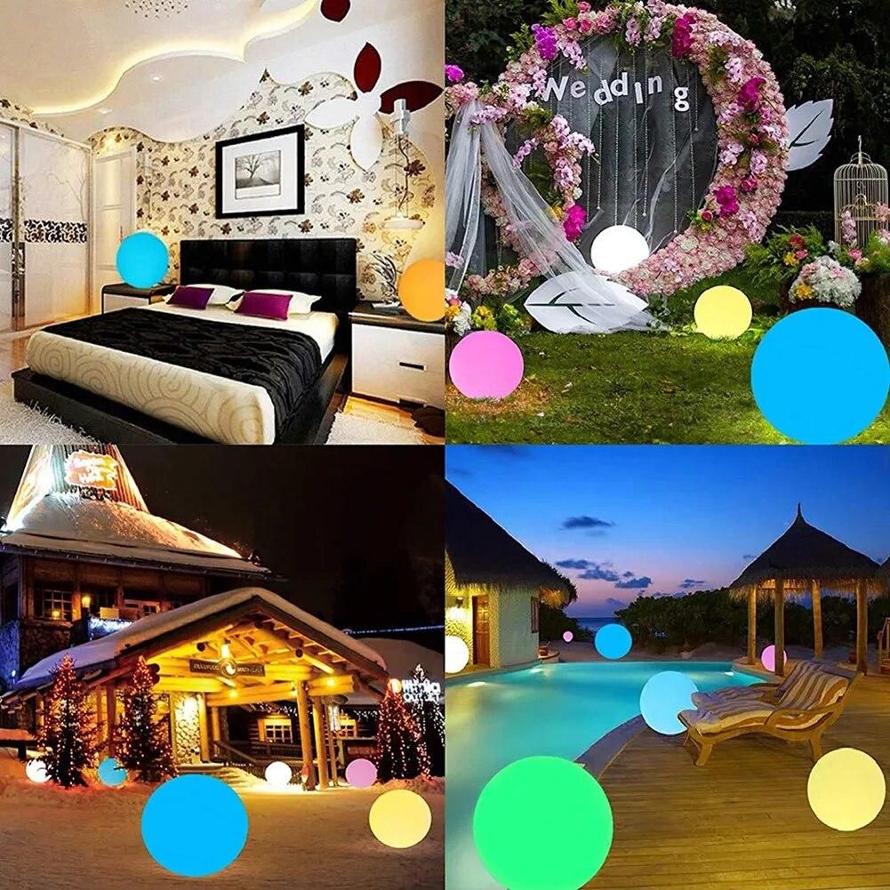 Funny Inflatable Luminous Ball Glowing Ball PVC Remote Control LED Ball Decorative Beach Ball for Outdoor Swimming Pool Outside
