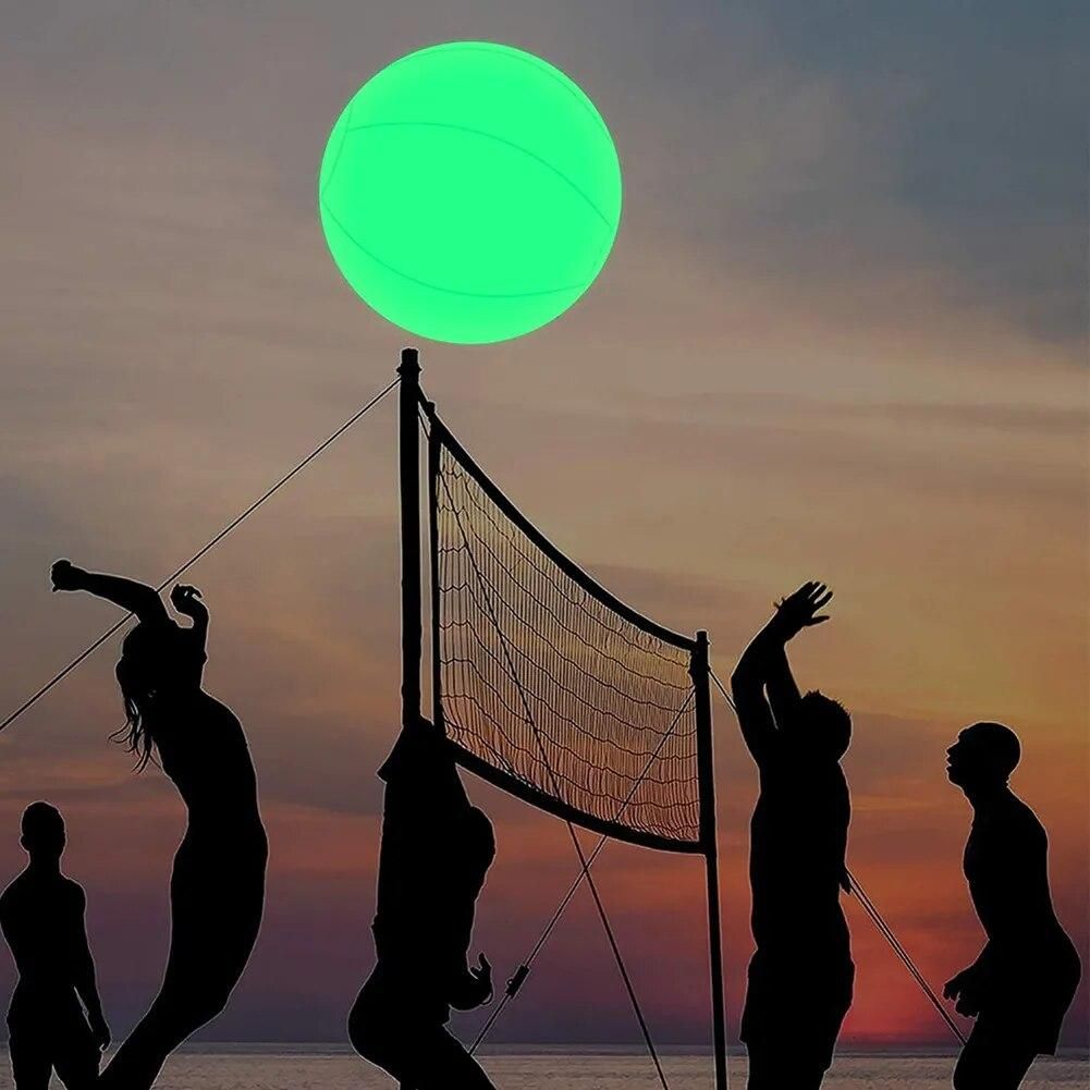 Funny Inflatable Luminous Ball Glowing Ball PVC Remote Control LED Ball Decorative Beach Ball for Outdoor Swimming Pool Outside