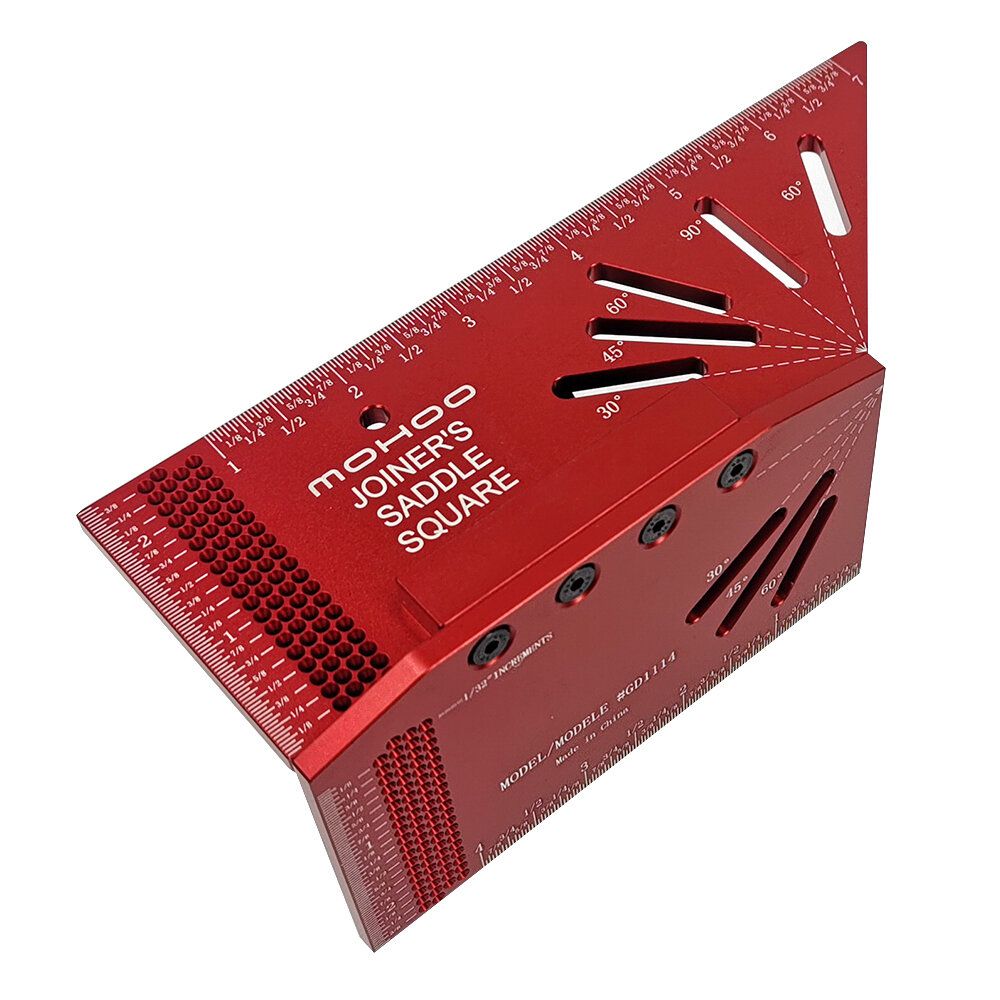 Mohoo Aluminum Alloy Woodworking Saddle Layout Square Gauge