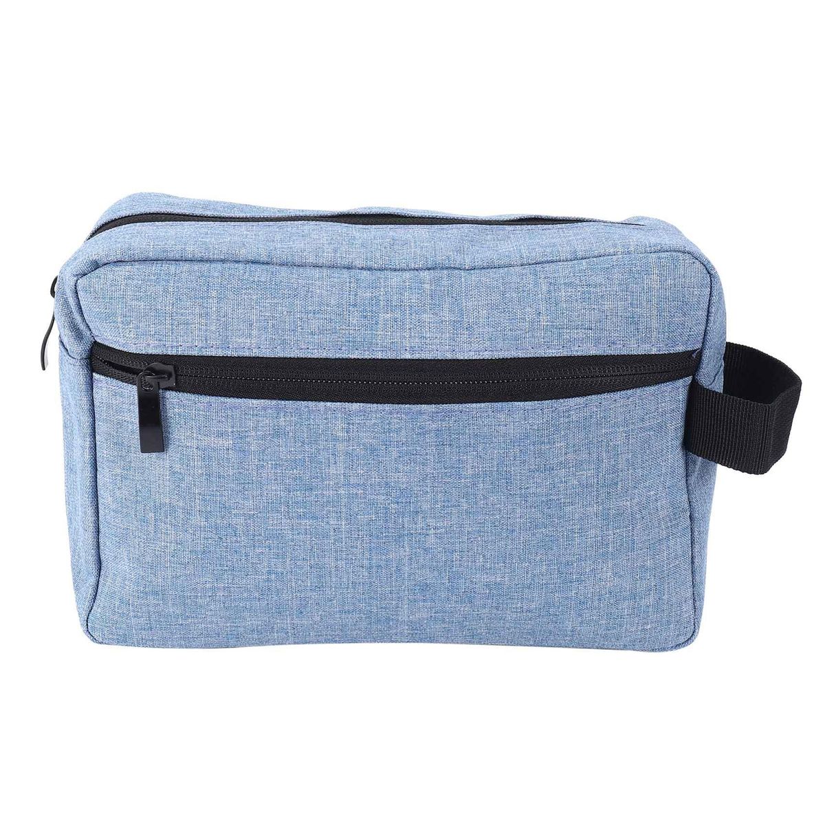 Blue Men Business Zipper Cosmetic Bag Double Layer Waterproo