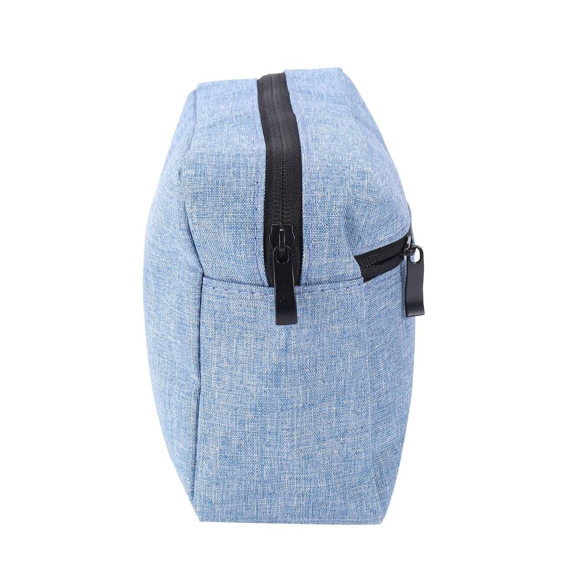 Blue Men Business Zipper Cosmetic Bag Double Layer Waterproo