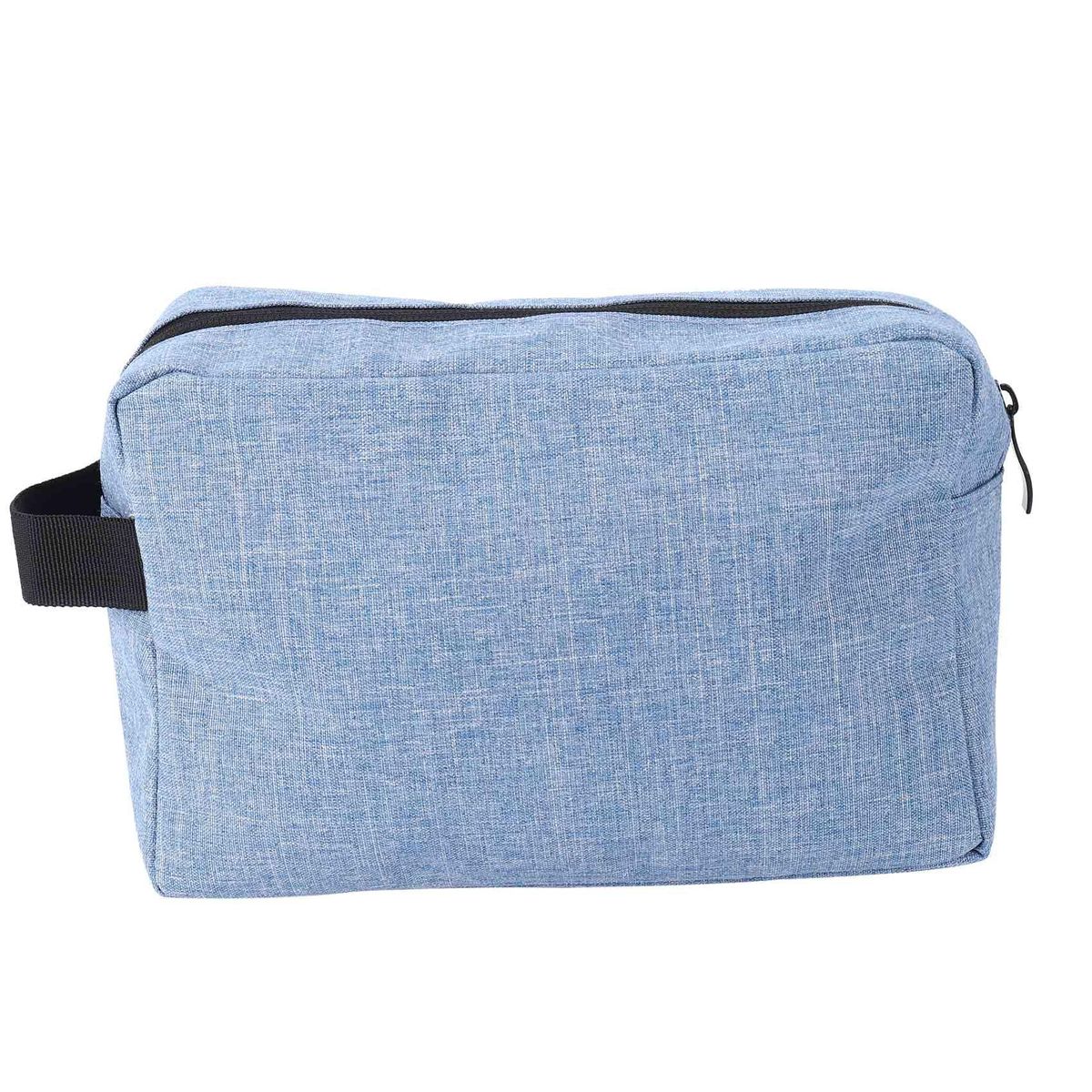 Blue Men Business Zipper Cosmetic Bag Double Layer Waterproo