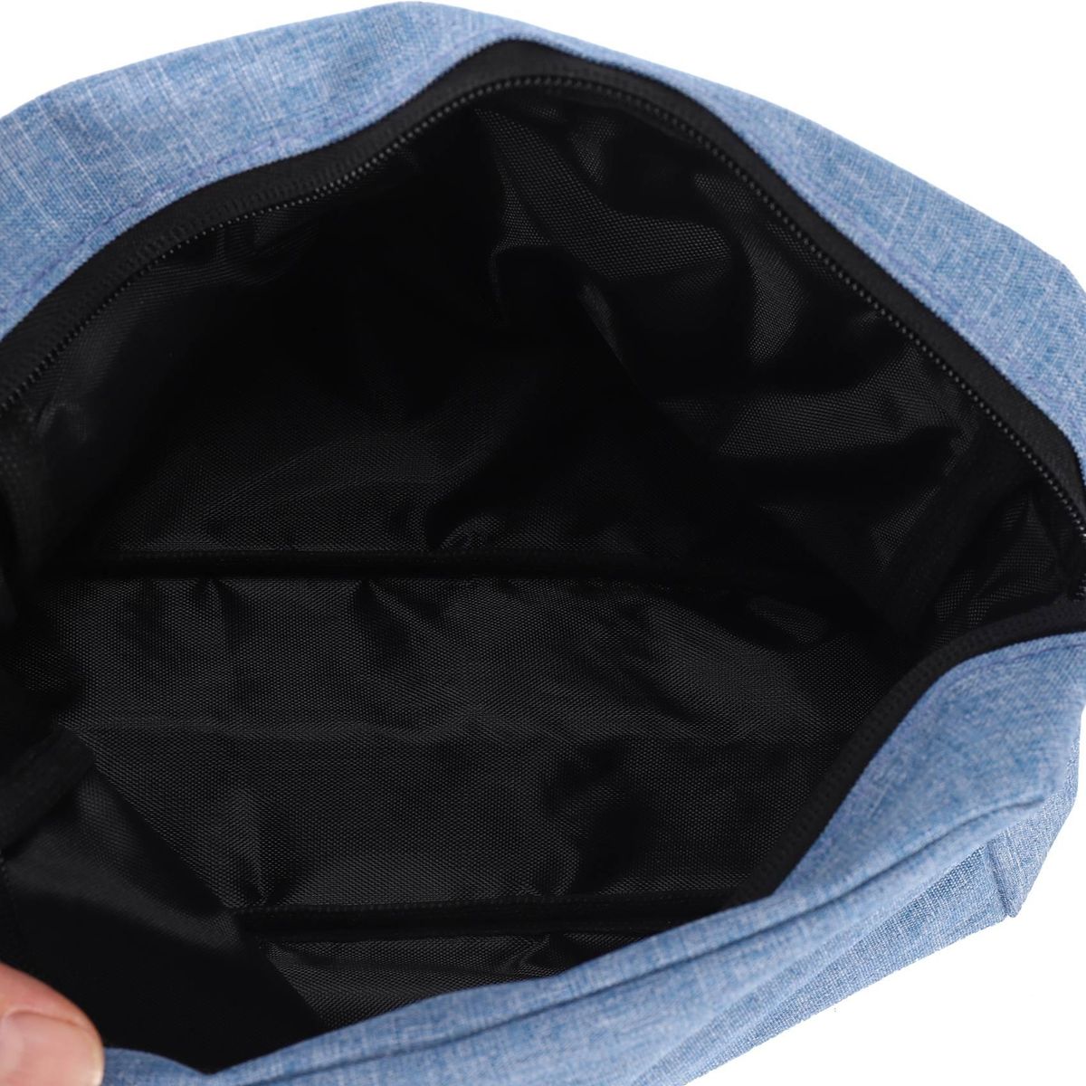 Blue Men Business Zipper Cosmetic Bag Double Layer Waterproo