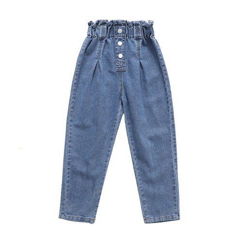 Crystal House Girls Junior Three Button Baggy Fit Jeans