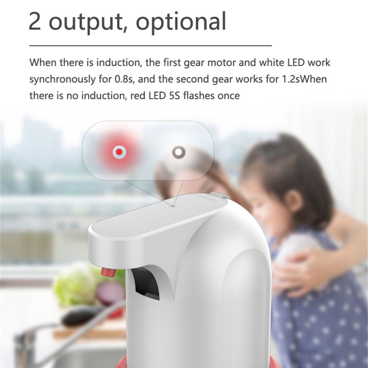 275ml Stainless Auto Handsfree Sensor Touchless Soap Dispenser Kitchen Bathroom Red