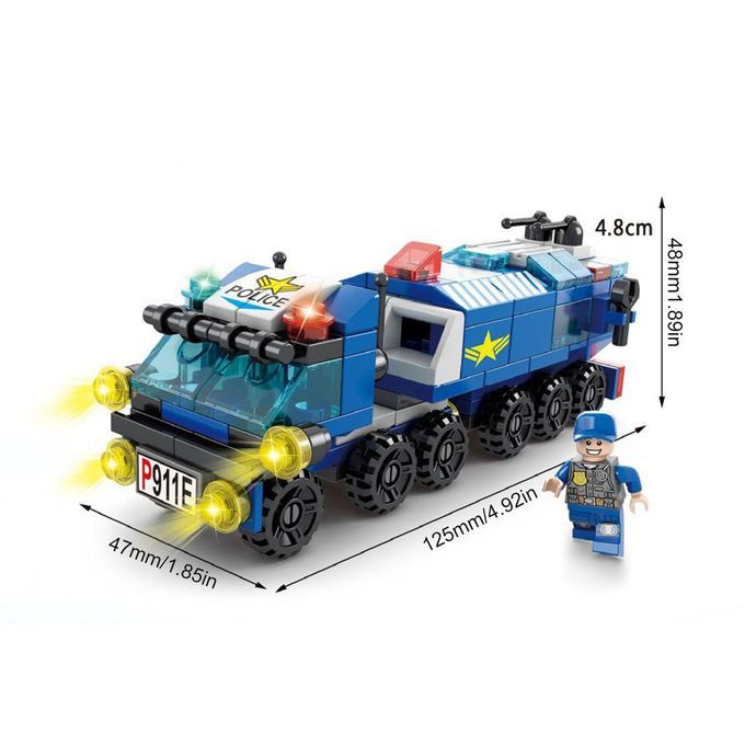 Fire Fighting 6in1 Tru Ks Tank Navy Boat Building Blo Ks  Hildren Toys-8612-6