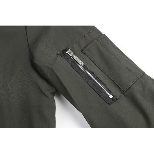 Men's Jacket-Lightweight Bomber Jacket Zip Pockets Coat Outwear (Black)