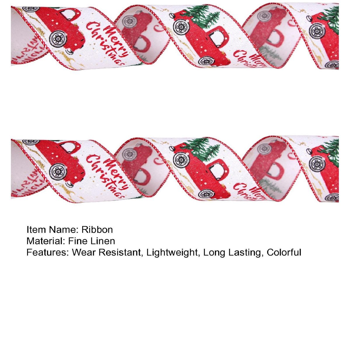 Xmas Ribbon Decor Gift Wrapping Ribbon Party Decoration White