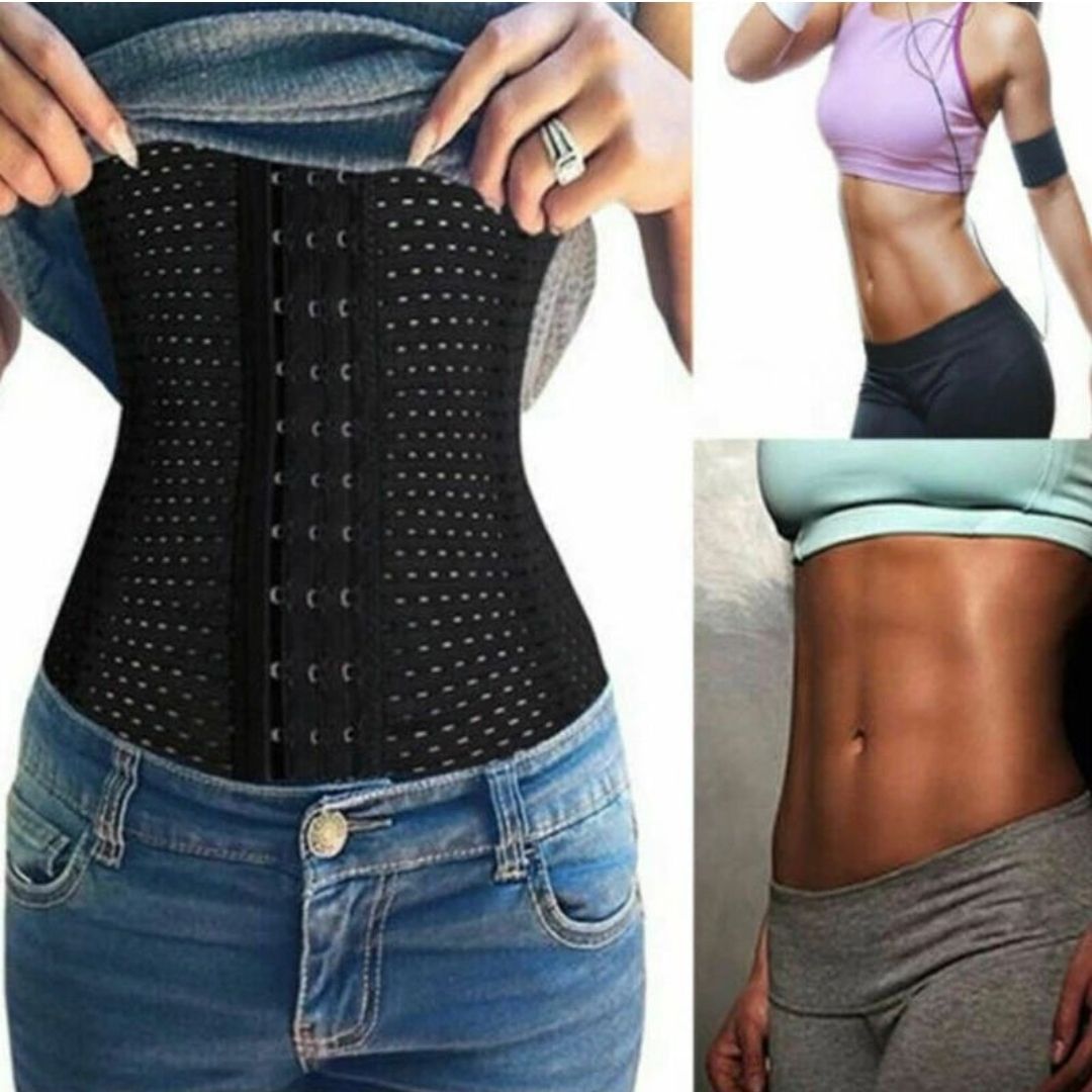 Women Corset Belly Shaper Tummy Girdle Waist Trainer Belt Medium Black