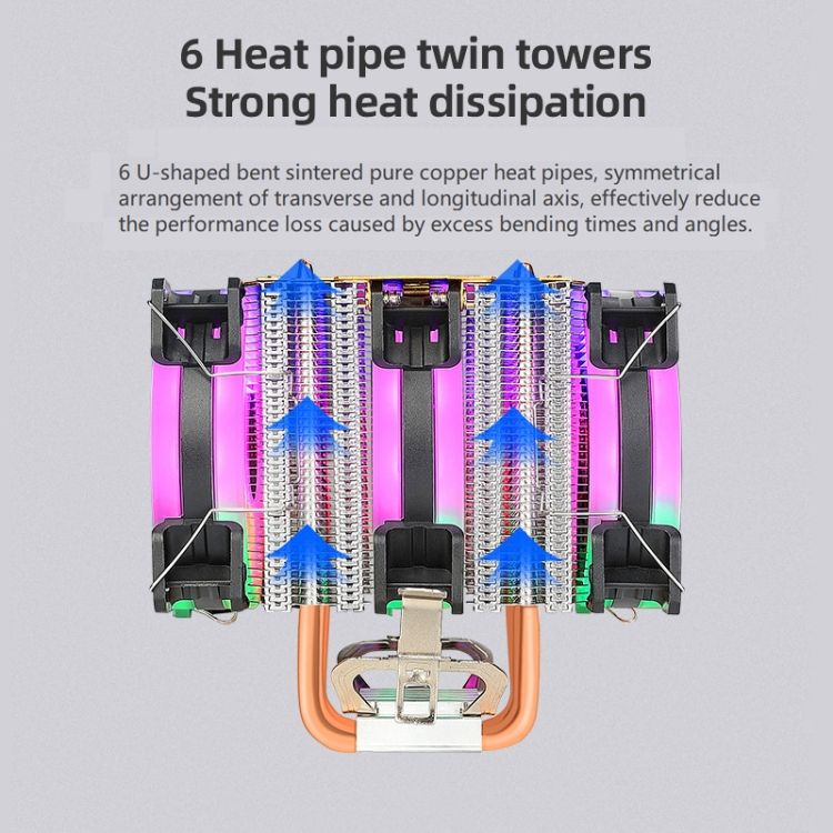 Computer  CPU Radiator CPU Fan,Spec: RGB Light 3 Fans