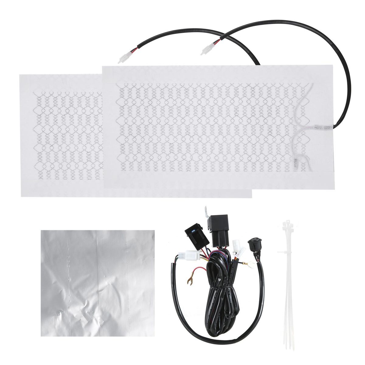 12V Carbon Fiber Seat Heater Kit High with Low Temperature Switch Seat Cover Heated Pad Heating Cushion Warmer for E-bikes Motorcycles Car ATV