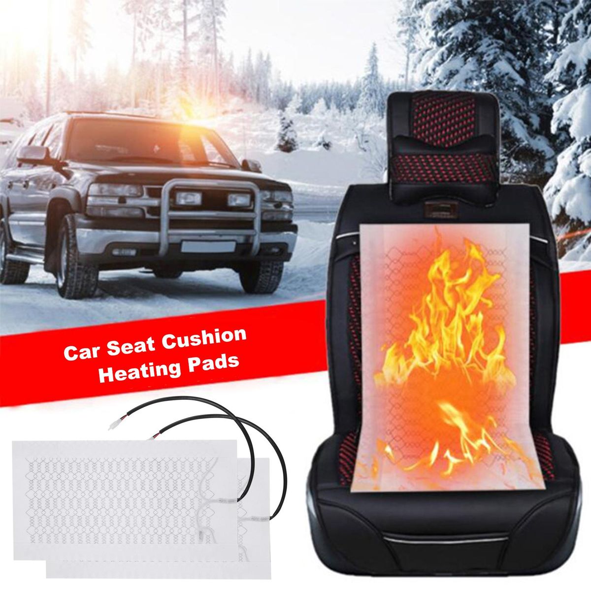 12V Carbon Fiber Seat Heater Kit High with Low Temperature Switch Seat Cover Heated Pad Heating Cushion Warmer for E-bikes Motorcycles Car ATV