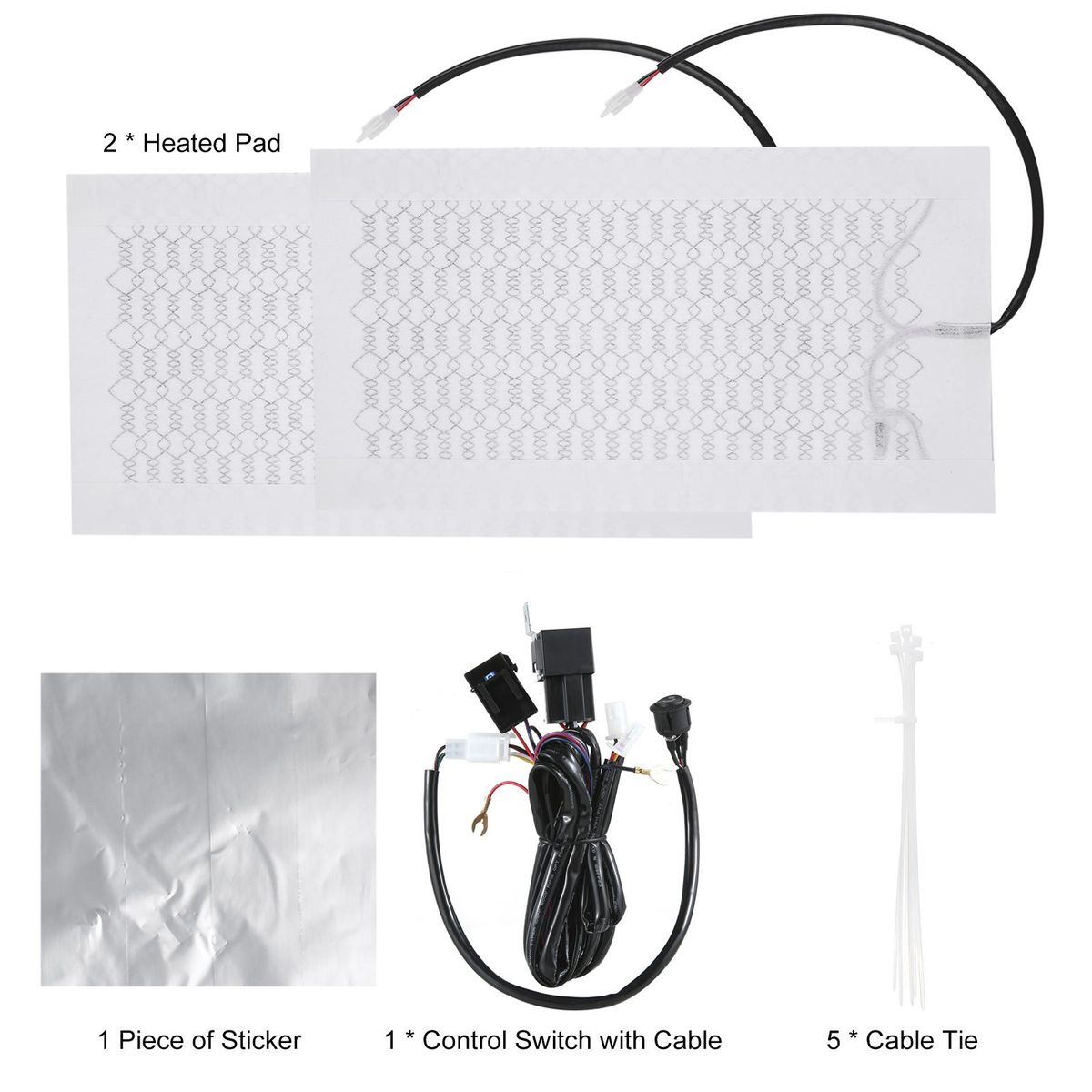 12V Carbon Fiber Seat Heater Kit High with Low Temperature Switch Seat Cover Heated Pad Heating Cushion Warmer for E-bikes Motorcycles Car ATV