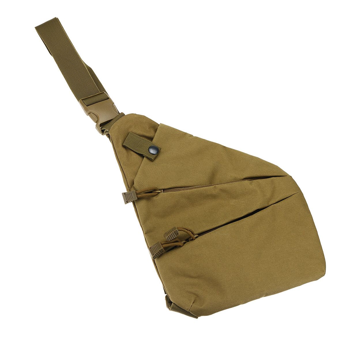 Multifunction Mens Shoulder Bag Phone Storage Pouch Sport Cycling Khaki On Left Shoulder