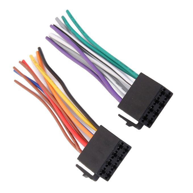 2Pcs Car Radio Stereo CD Player Wiring Harness Cable Adapter For