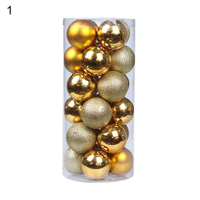 Glittering Baubles Balls Christmas Tree Ornament Xmas-Golden