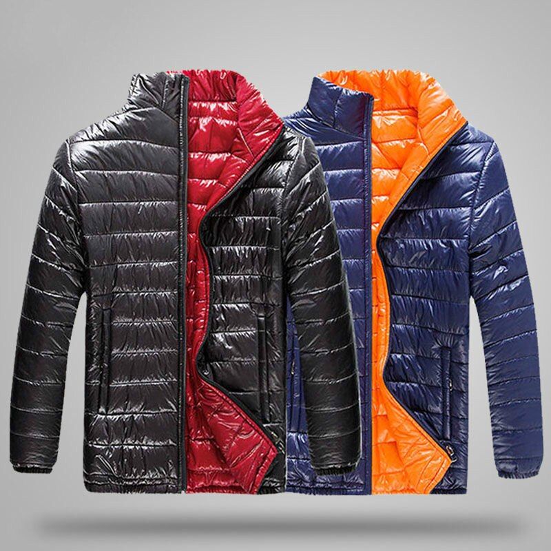 2021 New Men Autumn Winter Down Duck Jacket Casual Stand Collar Ultra Light