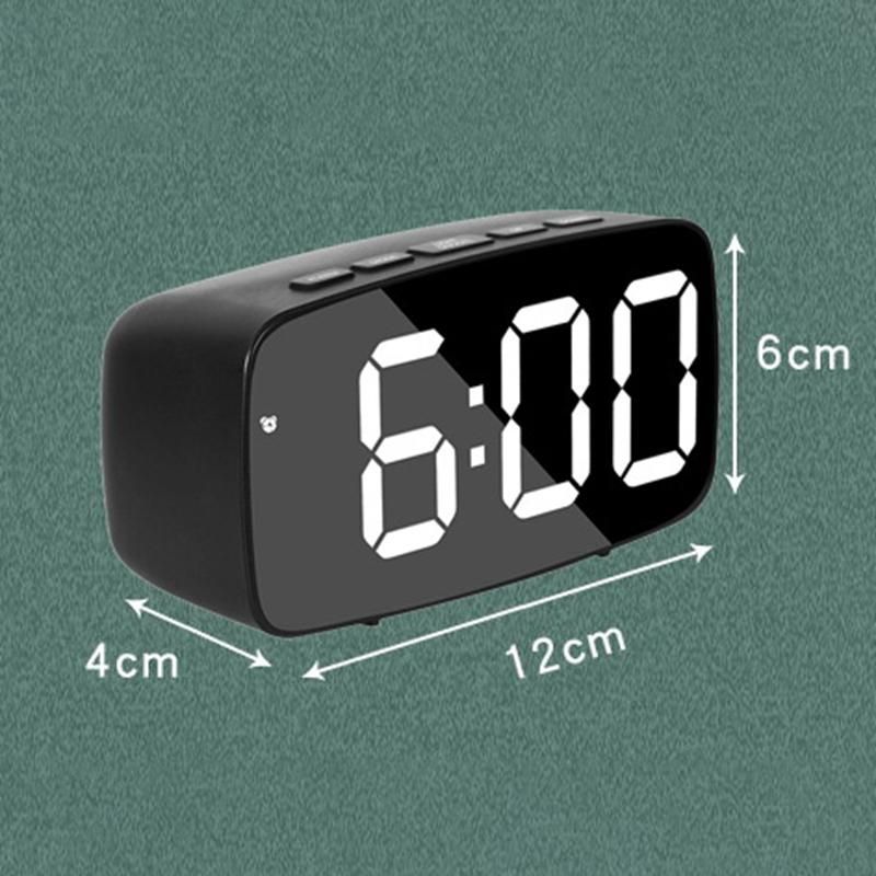 Smart Digital Alarm Clock BedsideRed LED Travel USB Desk Clock with 1224H Date Temperature Snooze for BedroomBlack