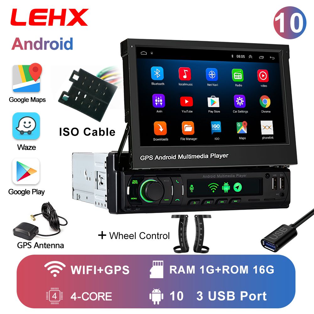 Radio 1Din Android Auto Carplay 7