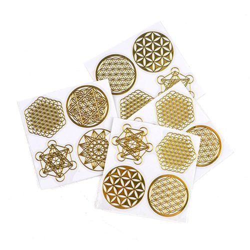 16Pcs/Set Metal Energy Decor Sticker Flower Of