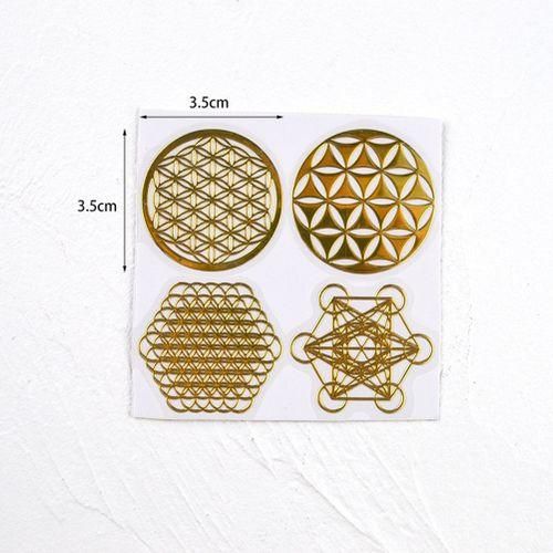 16Pcs/Set Metal Energy Decor Sticker Flower Of
