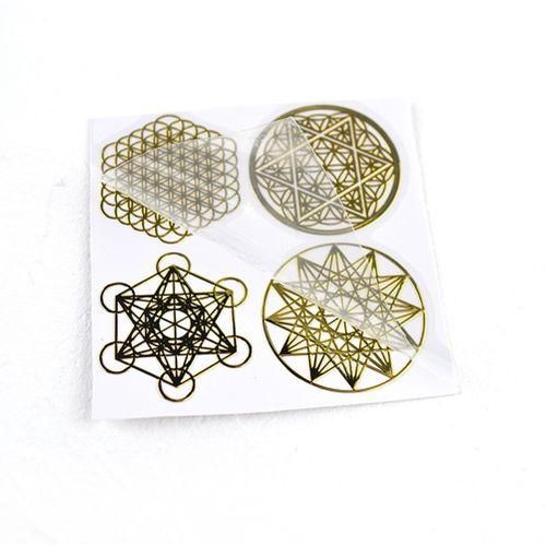 16Pcs/Set Metal Energy Decor Sticker Flower Of