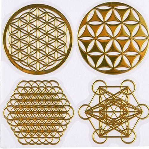 16Pcs/Set Metal Energy Decor Sticker Flower Of
