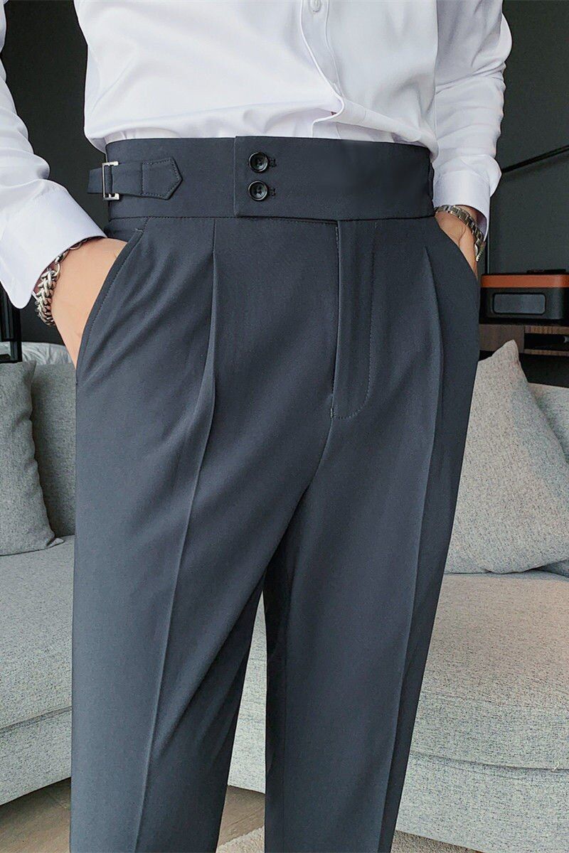 2021 British High-waist Pant Men Social Pant Traje Hombre Formal Dress Pants