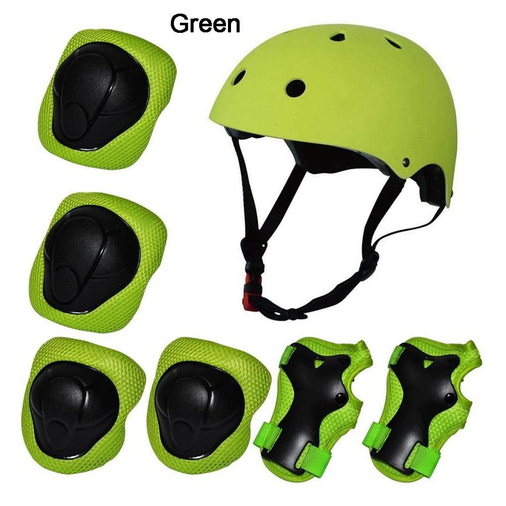 7Pcs/set Kids Safety Helmet Knee Elbow Pad Sets  Skate Bicycle Protection Guard