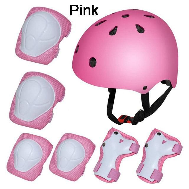 7Pcs/set Kids Safety Helmet Knee Elbow Pad Sets  Skate Bicycle Protection Guard