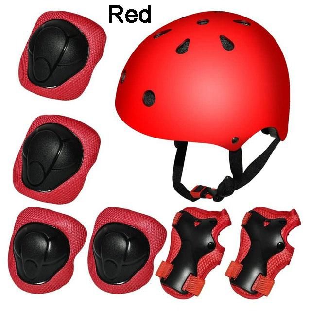 7Pcs/set Kids Safety Helmet Knee Elbow Pad Sets  Skate Bicycle Protection Guard