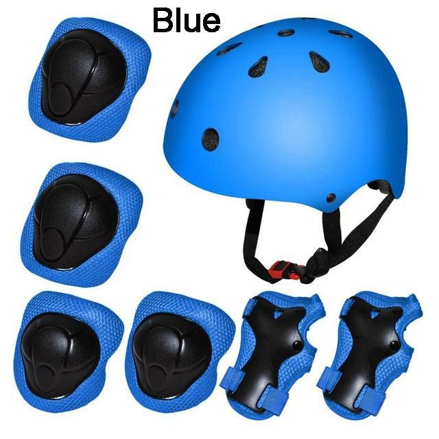 7Pcs/set Kids Safety Helmet Knee Elbow Pad Sets  Skate Bicycle Protection Guard