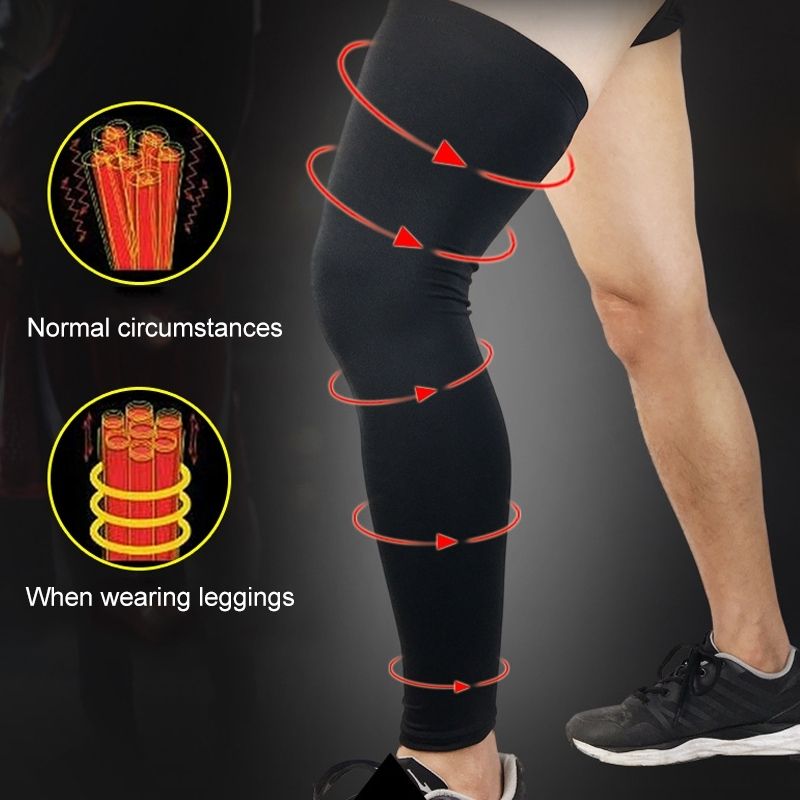Professional Outdoor Sports Basketball Football Knee Pads Warm Compression Leg Protectors(Black Size: M)