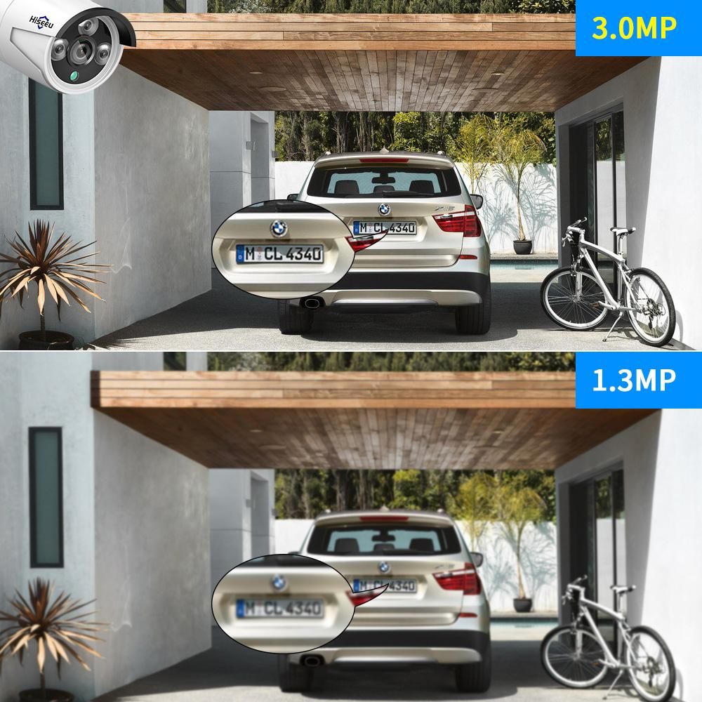 3MP Wireless Security Camera System with 10inch Monitor,8 Channel Video NVR with 4pcs 3MP Outdoor Indoor Home Surveillance IP Camera support Night Vision Motion Detection Remote Access Built-in Microphone,NO Hard Drive