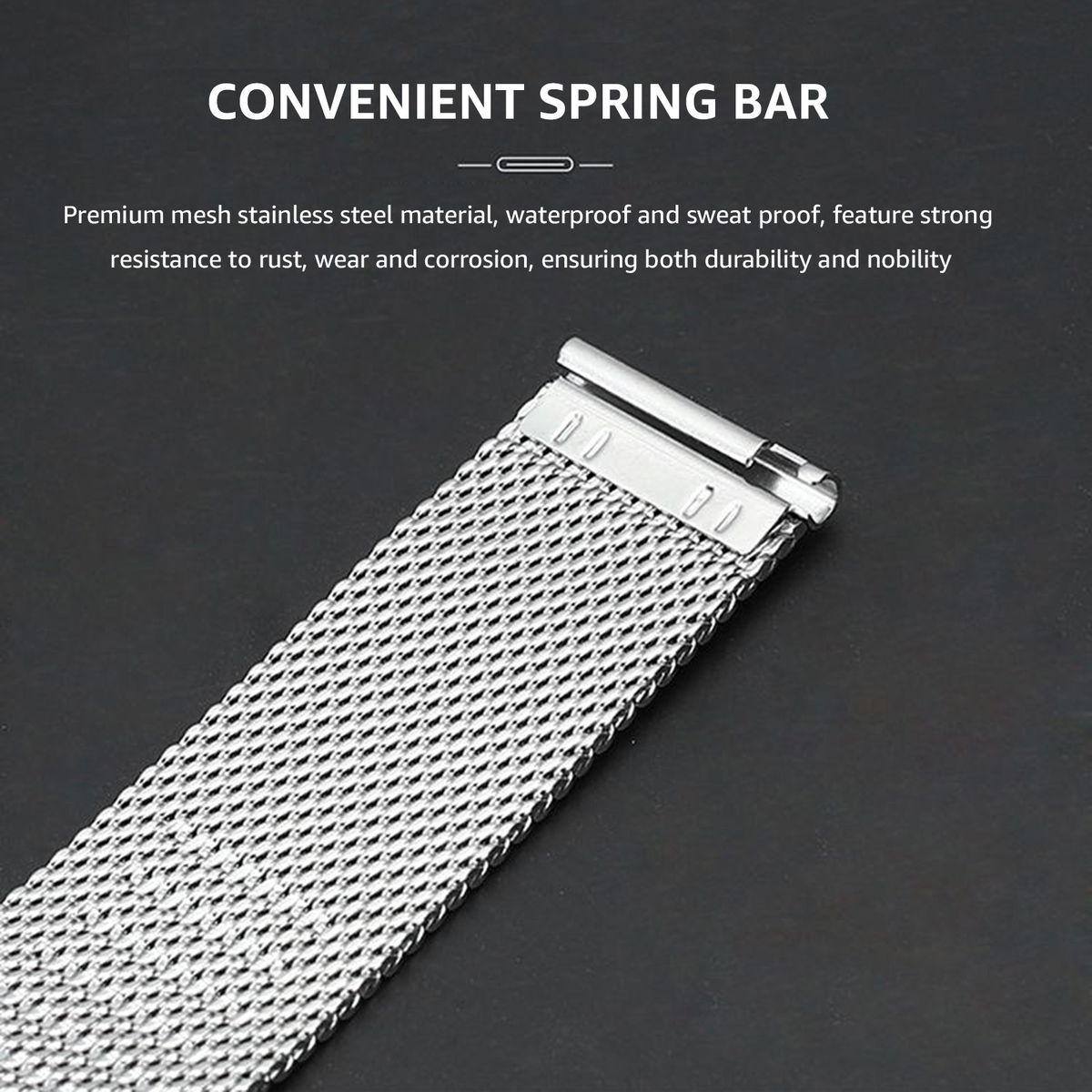 20mm Stainless Steel Watch Bands Quick Release Mesh Strap