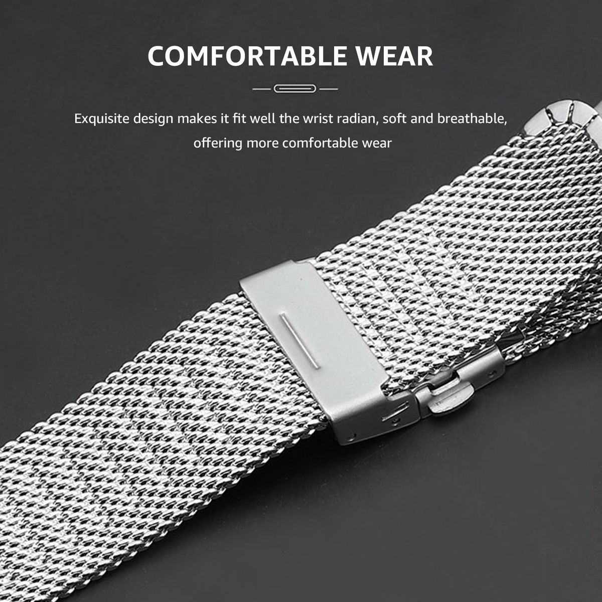 20mm Stainless Steel Watch Bands Quick Release Mesh Strap