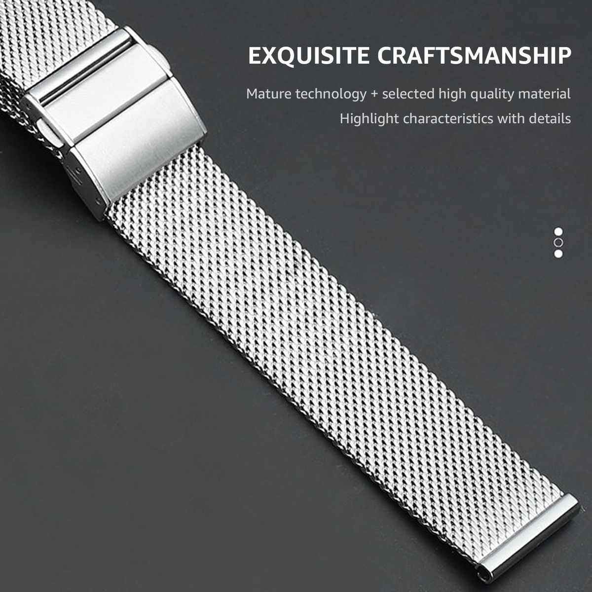 20mm Stainless Steel Watch Bands Quick Release Mesh Strap