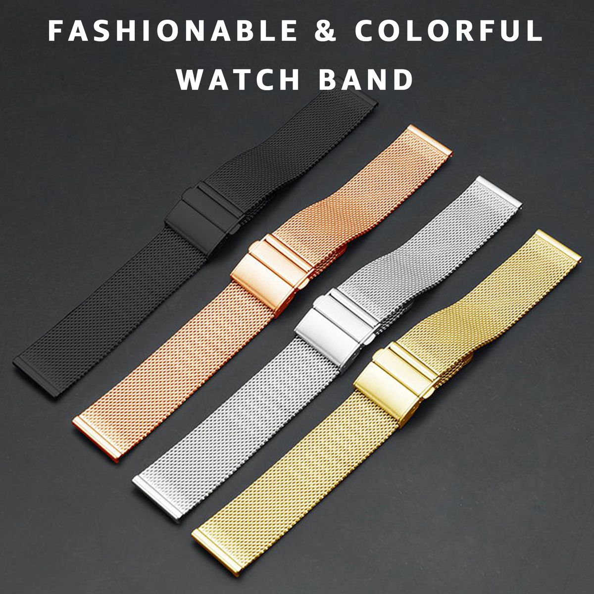 20mm Stainless Steel Watch Bands Quick Release Mesh Strap