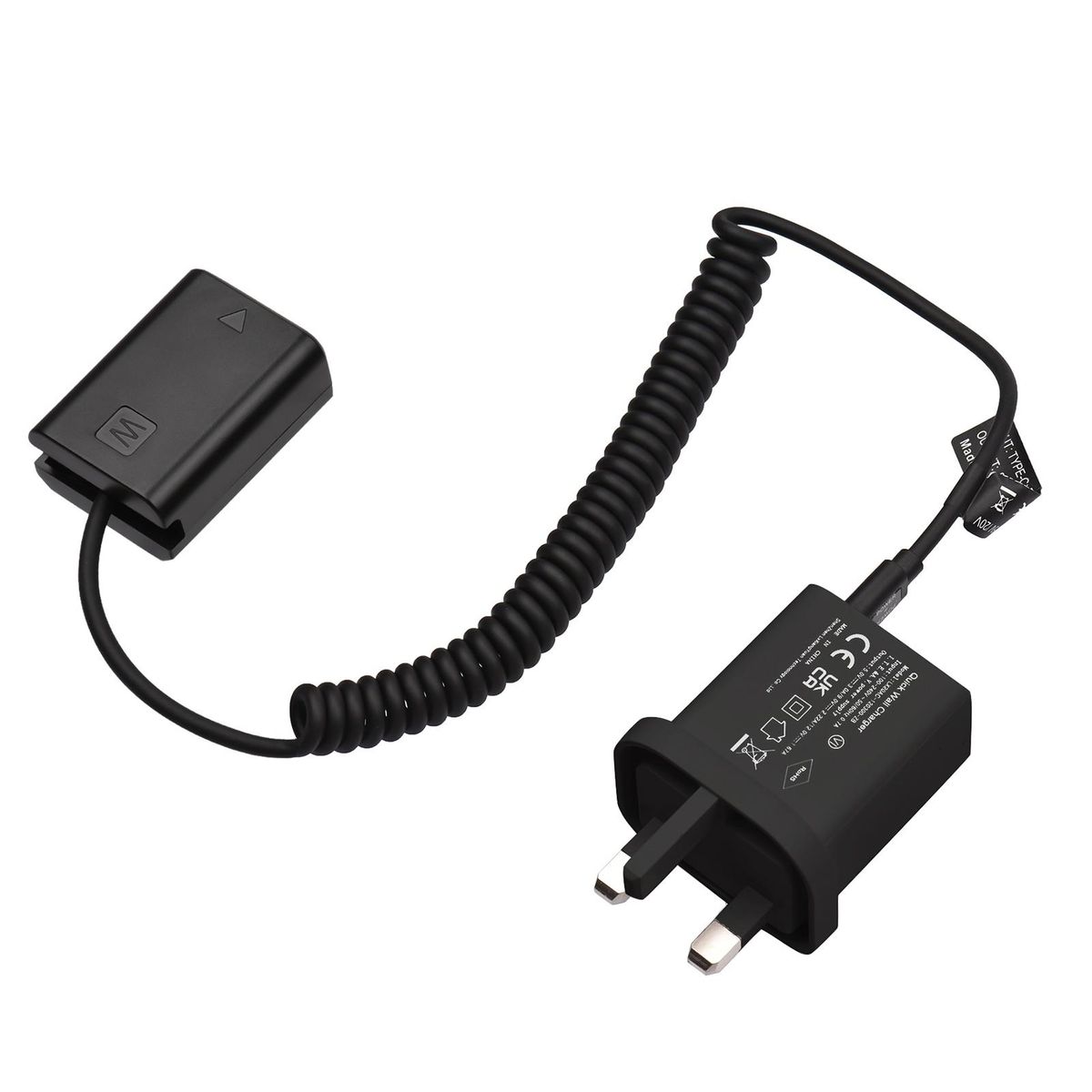 Andoer Type-C NP-FW50 Dummy Battery DC Coupler 20W PD Adapter Replacement for Sony A7S2 A7S A7 II R RII A7M2 A6000 A6300 A6500 A7000