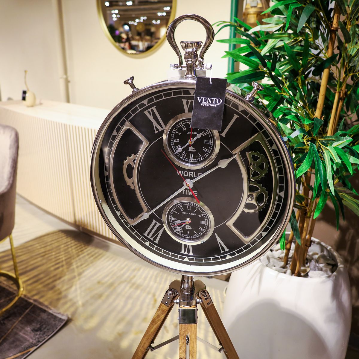 Vento Furniture Steel Aluminum Floor Standing Clock
