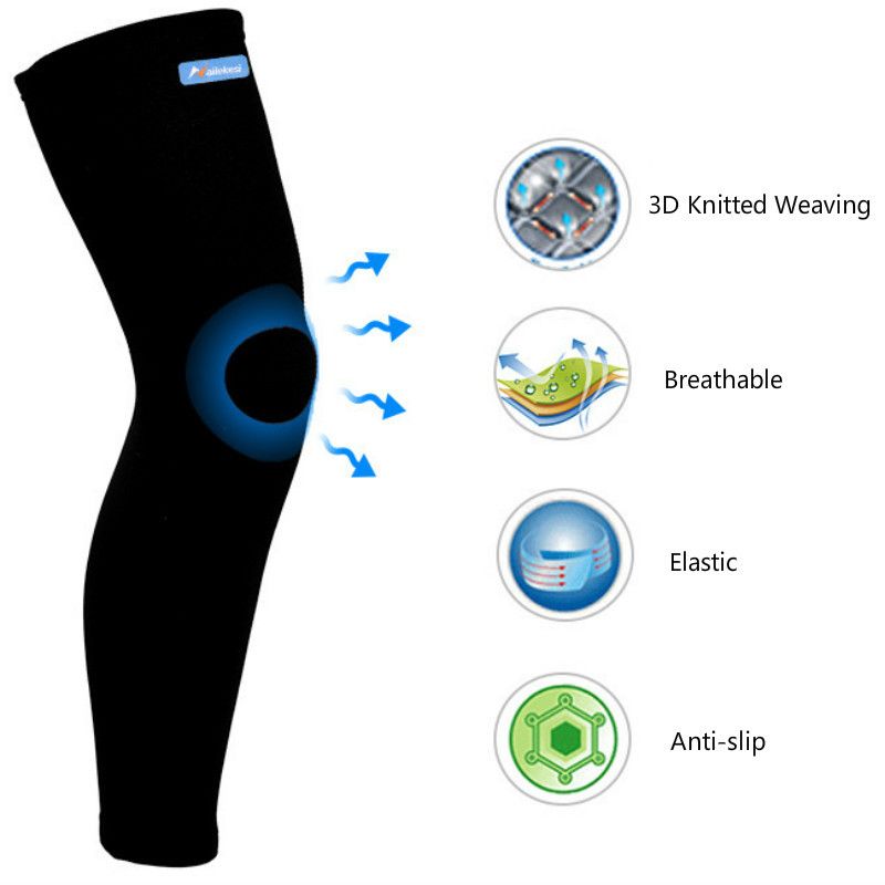 2 Pieces Full Leg Sleeve Basketball Cycling Leg Warmers Pad