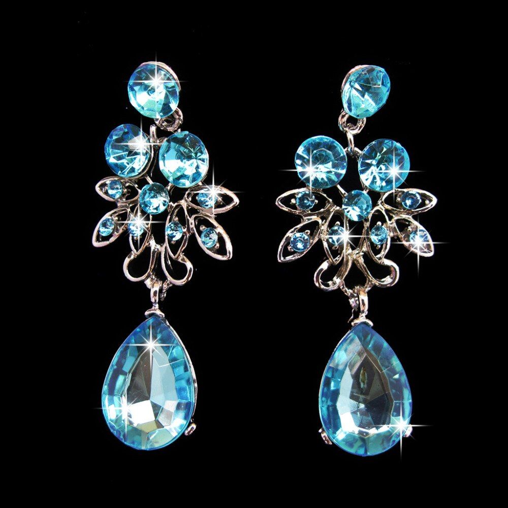 JAVRICK Bridal Wedding Party Jewelry Sets Crystal Rhinestone Pendant Necklace & Earrings