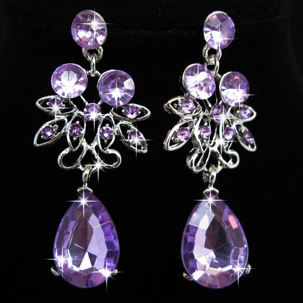 JAVRICK Bridal Wedding Party Jewelry Sets Crystal Rhinestone Pendant Necklace & Earrings